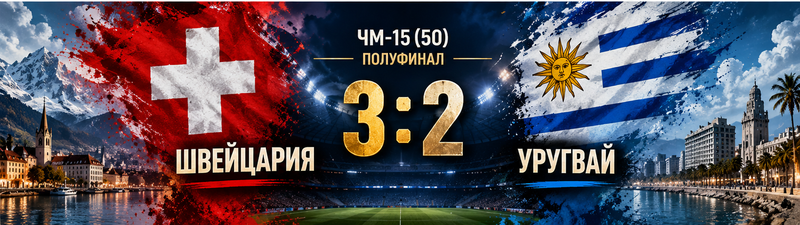 ЧМ-15 (50) - Швейцария - Уругвай 3-2 - 800